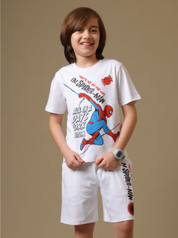 Kidsville - Official Spider-Man Graphic Boys White Co-Ord Set