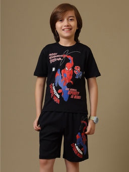Kidsville - Official Spider-Man Graphic Boys Black Co-Ord Set