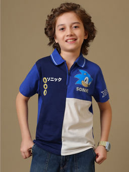 Kidsville - Official Sonic Boys Navy Blue Polo T-Shirt