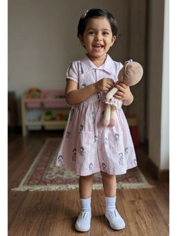 Nottie Planet - Pure Cotton Knit Half Sleeves Pink Dress