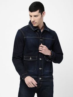 Lee - Men Indigo Solid Jacket (Regular)