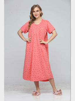 Velure - Flower Print Cotton Short Nighty