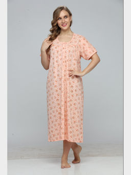 Velure - Flower Floral Print Cotton Short Nighty