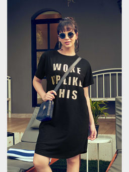 Velure - Black Short Cotton Nighty