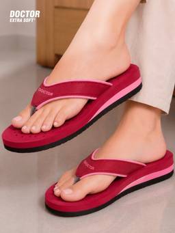 DOCTOR EXTRA SOFT - Women Pink Diabetic Orthopedic Comfort Flipflops
