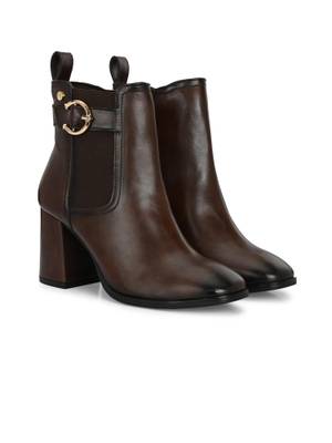 Delize Brown Women Vegan Leather Chelsea Boots - Image 1