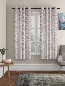 HOSTA HOMES - Abstract Polyester Brown Window Curtain