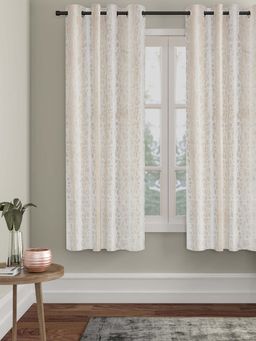 HOSTA HOMES - Abstract Polyester Cream Window Curtain