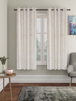 HOSTA HOMES - Abstract Polyester Cream Window Curtain
