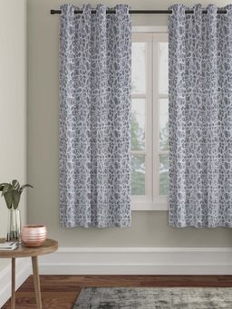 HOSTA HOMES - Abstract Polyester Grey Window Curtain