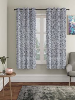 HOSTA HOMES - Abstract Polyester Grey Window Curtain