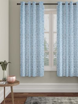 HOSTA HOMES - Abstract Polyester Blue Window Curtain