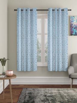 HOSTA HOMES - Abstract Polyester Blue Window Curtain