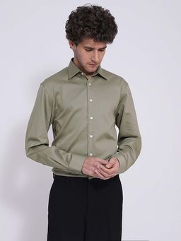 Selected - Olive Organic Cotton Slim Fit Shirt