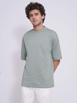 Selected - Light Green Organic Cotton Relaxed Fit T-Shirt