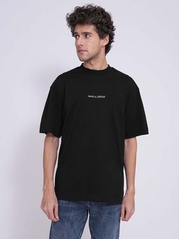 Selected - Black Printed Organic Cotton T-Shirt