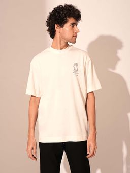 Selected - Cream Printed Organic Cotton T-Shirt