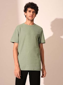 Selected - Green Pique Organic Cotton T-Shirt