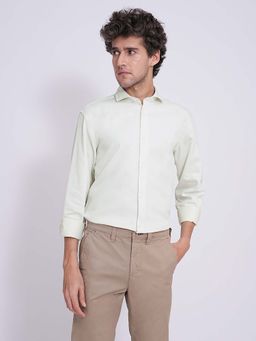 Selected - Green Dobby Cotton Full Sleeves Shirt