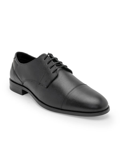 Buy Red Tape Mens Solid Black Genuine Leather Formal Derbies Shoes Online