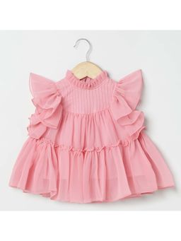 BYB Premium - Chiffon Woven Solid One Piece Dresses -Pink