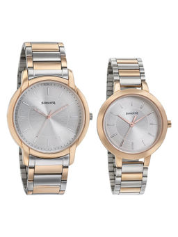 Sonata - Quartz Analog Silver Dial Metal Strap Watch for Couple