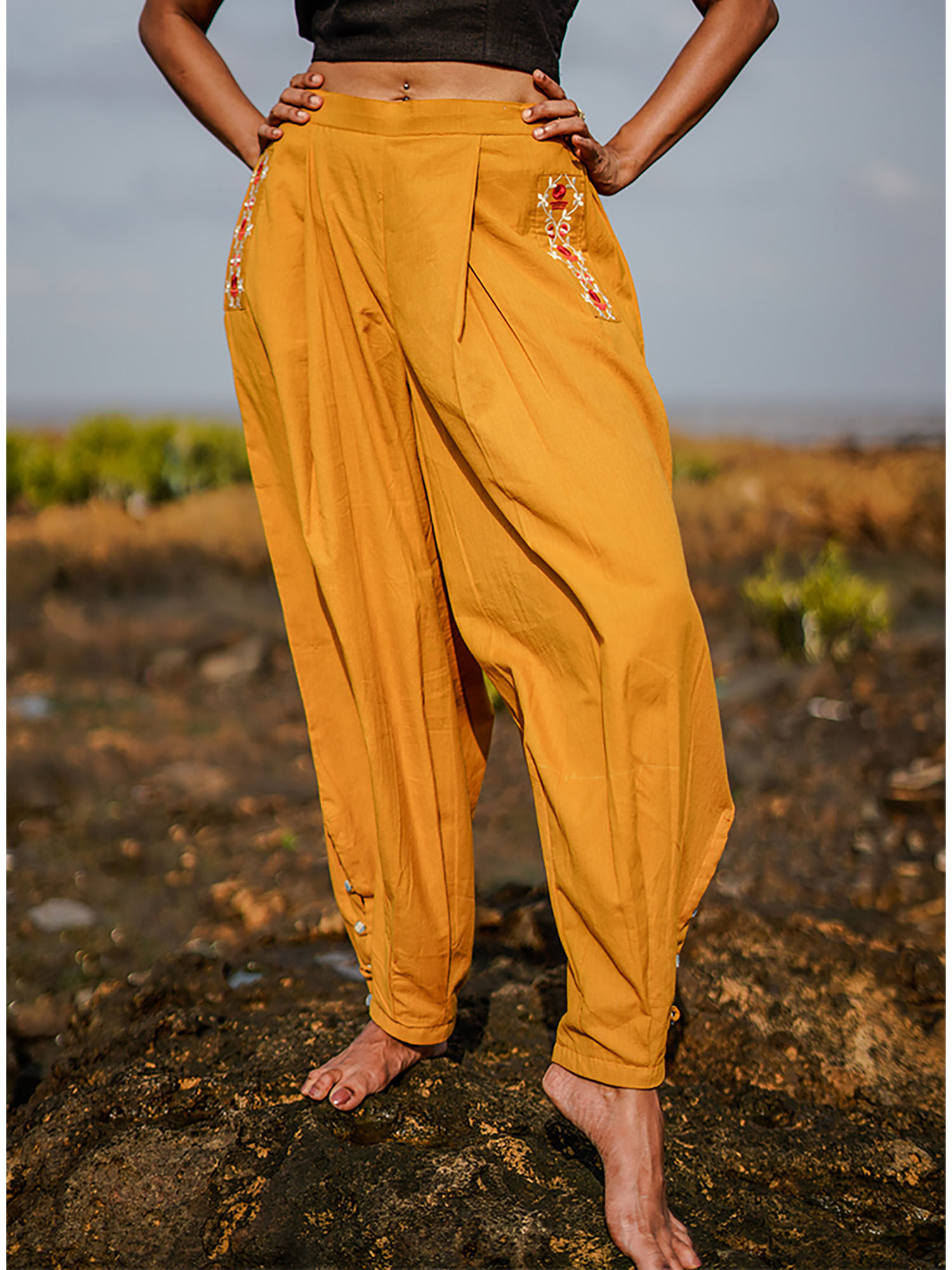 prathaa Raah Yellow Dart Pant-picture-12
