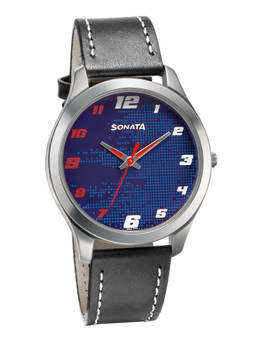 Sonata - Blue Leather Watch-77063SL07W
