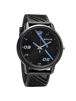 Sonata - 77085PP11W Black Dial Analog Watch For Men