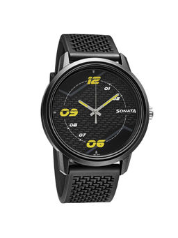 Sonata - 77085PP13W Black Dial Analog Watch For Men