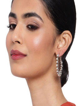Accessher - Women Silver Plated Handcrafted Hoop Earrings For Women & Girls - Silver