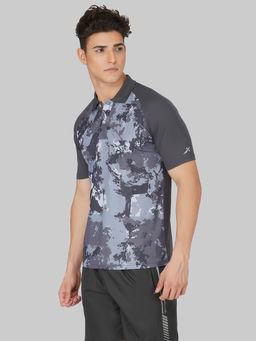Vector X - Grey Polyester Regular Fit Sports Polo T-shirt For Men