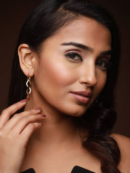 Aatmana - Gold-Toned Western Style Circular Textured Hoop Earrings