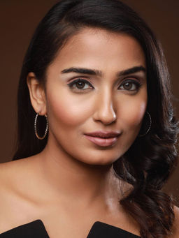Aatmana - Contemporary Silver-Toned Textured Circular-Hoop Earrings