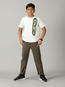 KiddoPanti - Boys Skate Board Printed Round Neck T-shirt and Pant Set