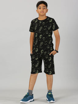 KiddoPanti - Boys AOP Co-Ord Set - Black