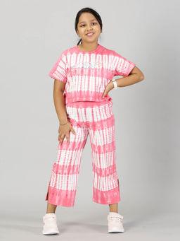 KiddoPanti - Girls Tie & Dye Co-Ord - Pink