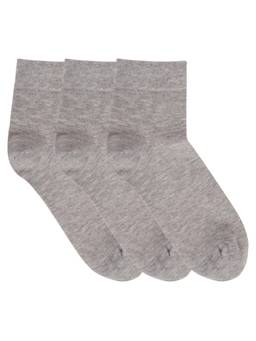 NEXT2SKIN - Mens Cotton Ankle Socks - Pack of 3 (Melange Grey:Melange Grey:Melange Grey)