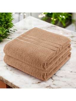 Story@Home - Beige 450 Gsm Hand Towels (Pack of 2) (M)