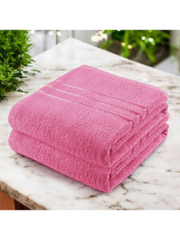 Story@Home - Pink 450 Gsm Hand Towels (Pack of 2) (M)