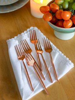 The Wishing Chair - Perfect Kitchen Dessert Forks-Rose Gold-Set Of 6