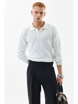 Snitch - Core Lab Off White Solid Polo T-Shirt