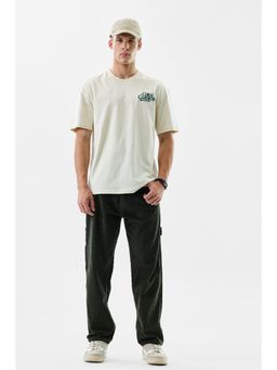 Snitch - Dark Green Corduroy Relaxed Fit Casual Trouser
