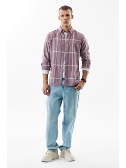Snitch - Mauve Checks Oxford Shirt