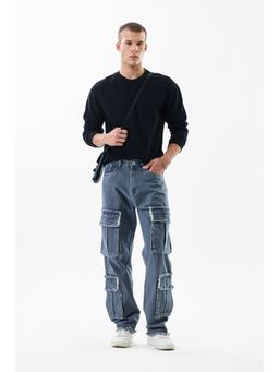 Snitch - Revolution Grey Distressed Baggy Fit Cargo