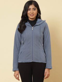 Lakshita - Azure Blue Golifur Fleece Jacket