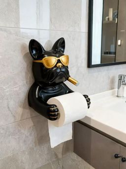 Smokey Cocktail - Bulldog Wall Tissue Holder - Black