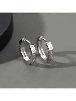 Salty Alpha - Silver Engraved Minimalist Earrings