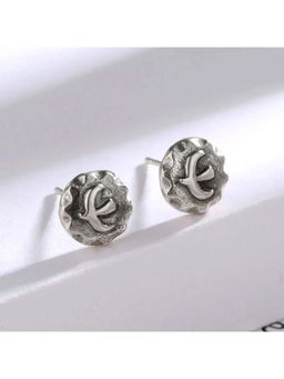 Salty Alpha - Raven Silver Stud Earrings