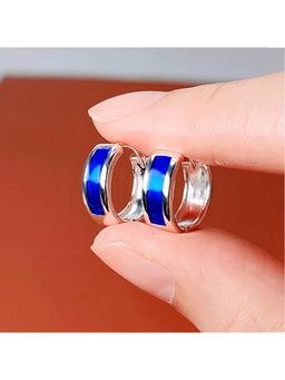 Salty Alpha - Contemporary Blue Hoop Earrings